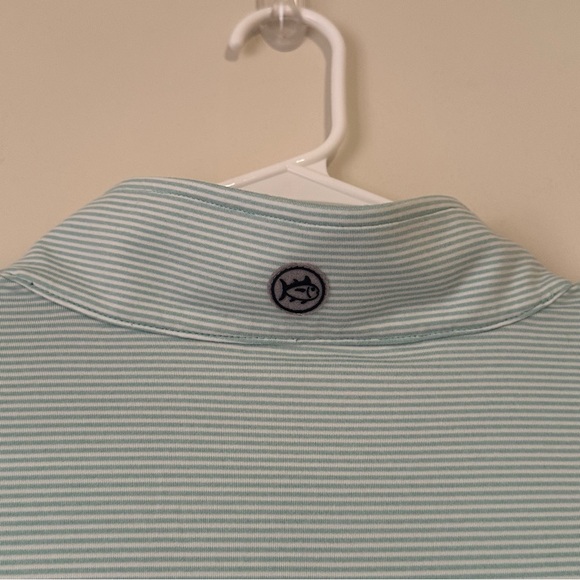 Southern Tide Stripe Performance Top Quarter Zip Golf Stretch Tide to Trail - Picture 7 of 9